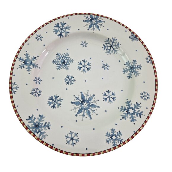 Sakura Debbie Mumm Snowflake 8” Stoneware Salad Luncheon Plates – Set of 4 - Picture 7 of 16